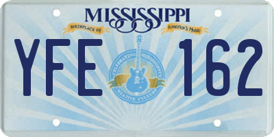 MS license plate YFE162