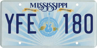 MS license plate YFE180