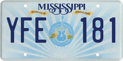 MS license plate YFE181