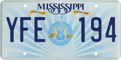 MS license plate YFE194
