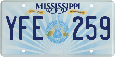 MS license plate YFE259