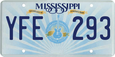 MS license plate YFE293