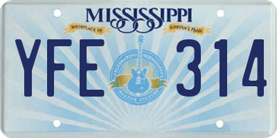 MS license plate YFE314