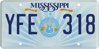 MS license plate YFE318