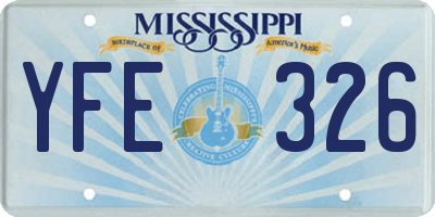 MS license plate YFE326
