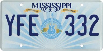 MS license plate YFE332