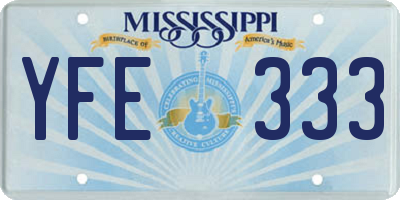 MS license plate YFE333