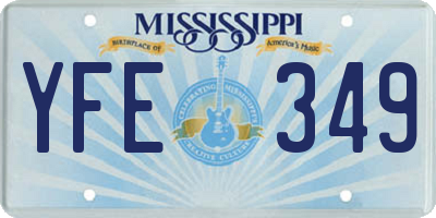 MS license plate YFE349