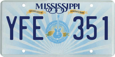 MS license plate YFE351