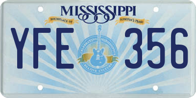 MS license plate YFE356