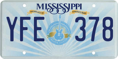 MS license plate YFE378