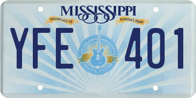 MS license plate YFE401