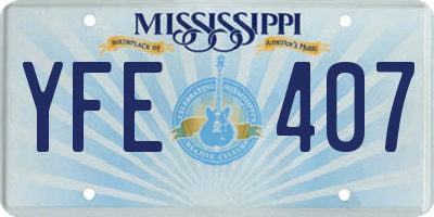 MS license plate YFE407