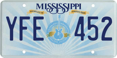 MS license plate YFE452