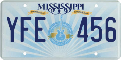 MS license plate YFE456