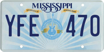 MS license plate YFE470