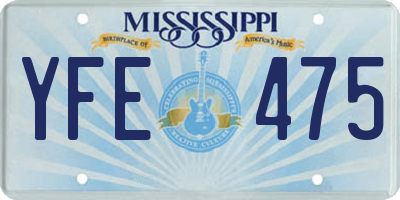 MS license plate YFE475