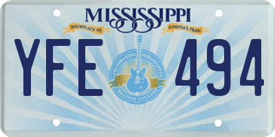 MS license plate YFE494
