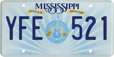 MS license plate YFE521