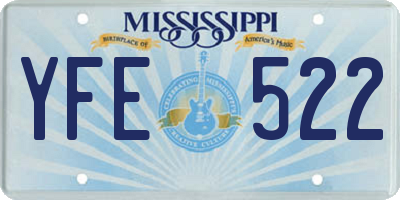 MS license plate YFE522