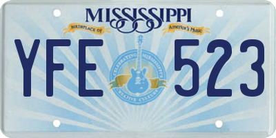 MS license plate YFE523
