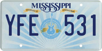 MS license plate YFE531