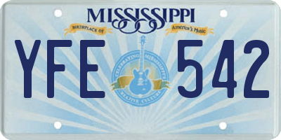 MS license plate YFE542