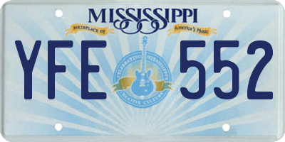MS license plate YFE552