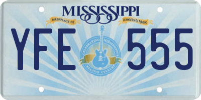 MS license plate YFE555