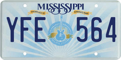 MS license plate YFE564