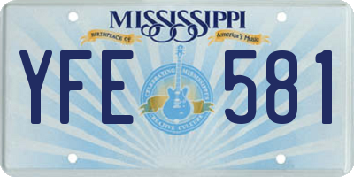 MS license plate YFE581