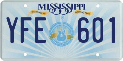 MS license plate YFE601