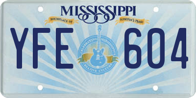 MS license plate YFE604