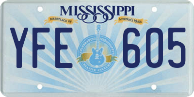 MS license plate YFE605