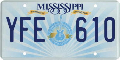 MS license plate YFE610