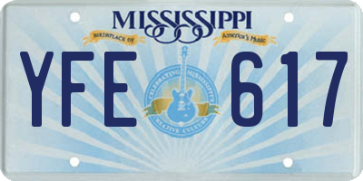 MS license plate YFE617