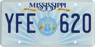 MS license plate YFE620