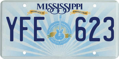 MS license plate YFE623