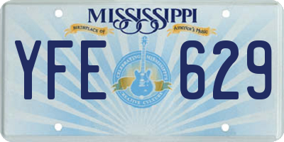 MS license plate YFE629
