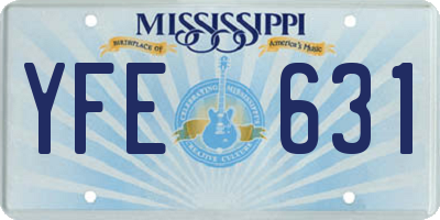 MS license plate YFE631