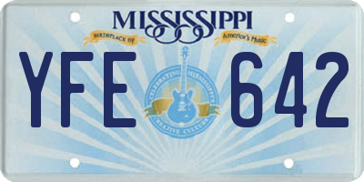 MS license plate YFE642