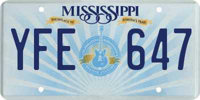 MS license plate YFE647
