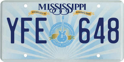MS license plate YFE648