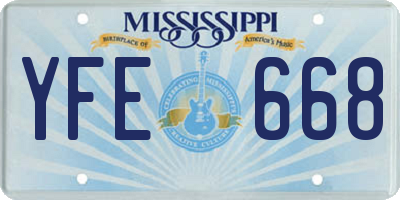 MS license plate YFE668