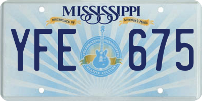 MS license plate YFE675