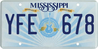 MS license plate YFE678