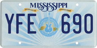 MS license plate YFE690