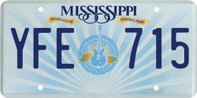 MS license plate YFE715