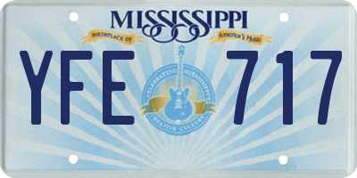 MS license plate YFE717