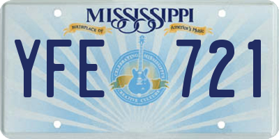 MS license plate YFE721